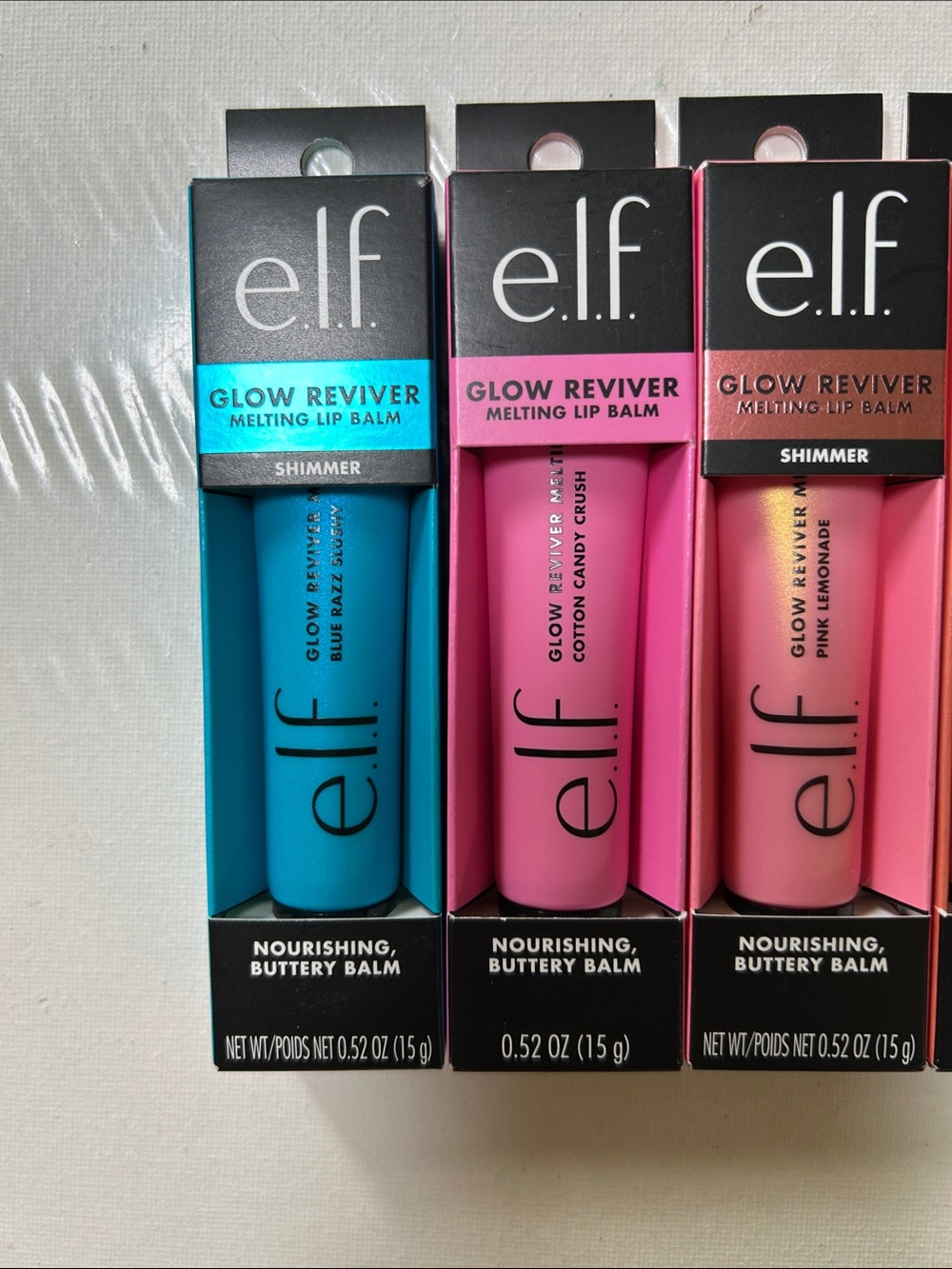 Brand New Bundle ELF Glow Reviver Melting Lip Balm Set -Blue, Pink, Coral, Peach - Picture 2 of 5